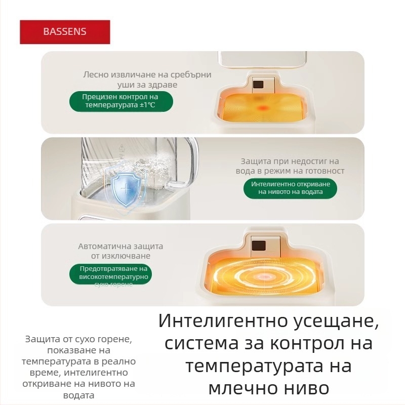 BASSENS Малка квадратна стъклена кана за здравословен чай — мултифункционален уред за приготвяне на чай и варене на вода за дома или малък офис