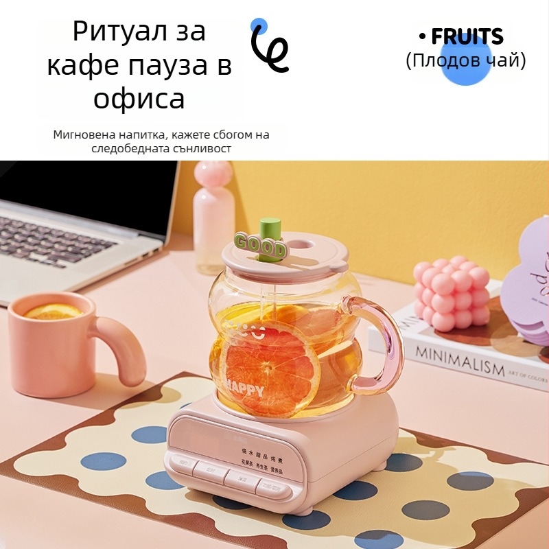 Здравословен чайник, корпус от боросиликатно стъкло, 1 л, 220V, 500–1000W, модел F2