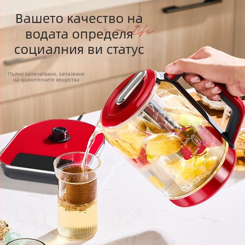 Чайник за водородна вода, модел Cuko-e020, 1.8 л, 800 W, 220 V, корпус от боросиликатно стъкло
