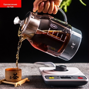 Интелигентен стъклен уред за приготвяне на чай с парогенератор, мултифункционален електрически чайник за стар бял чай