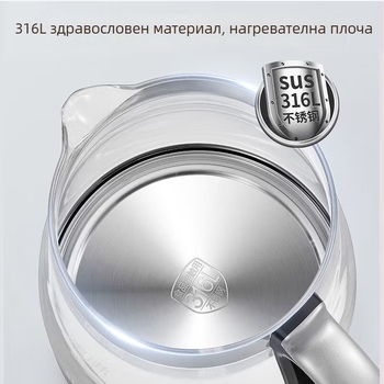 Supor здравословен чайник, висока мощност, 1.5–2 л, 220V, 300–350W, стъклен вътрешен съд, електронен термостат