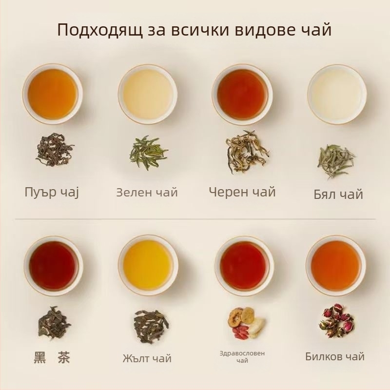Отделящ се здравословен чайник със стъклен корпус и вътрешен стъклен съд, 1,5 л, 220 V, 500 W, микрокомпютърно управление и функция за билкови настойки