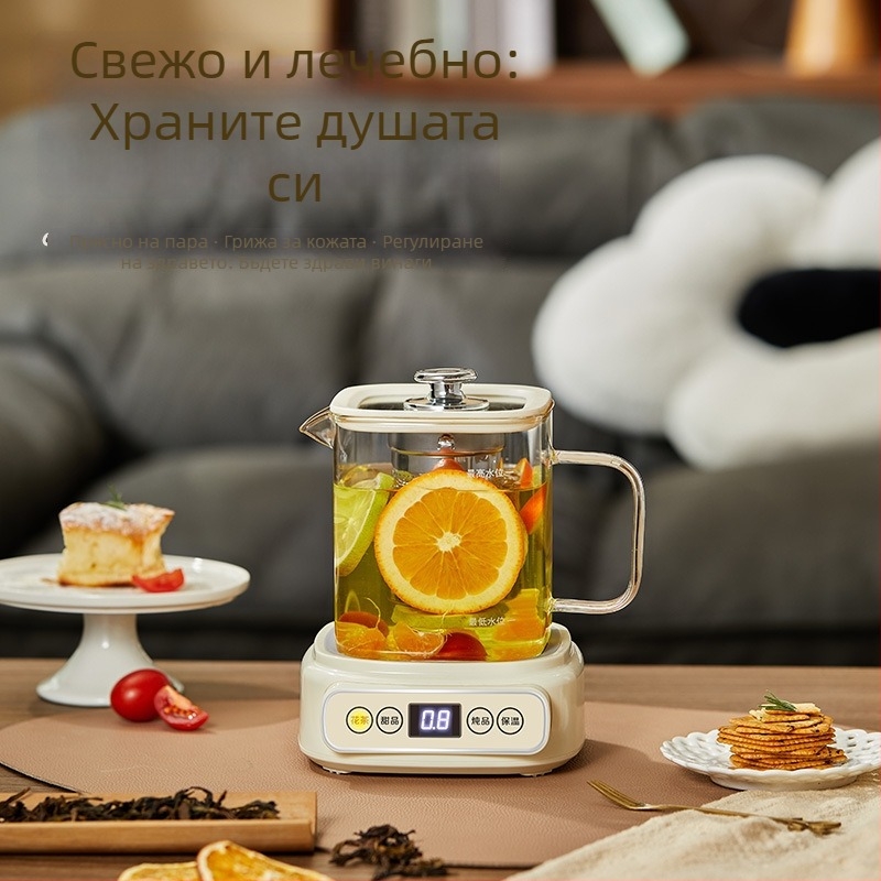 Чайник за запарване на чай - боросиликатно стъкло, капацитет до 1 л, 220V, 360W, функция за китайски билкови отвари