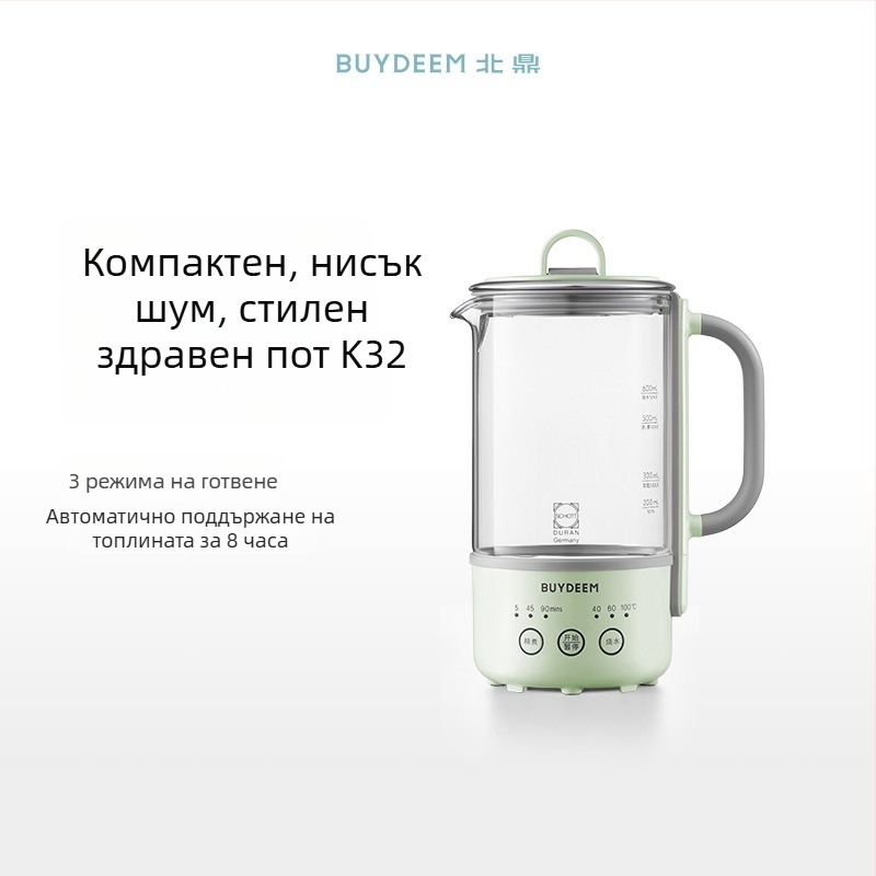 Beiding K32 здравословен чайник с изцяло стъклен корпус, 1 л, 220V, 400W