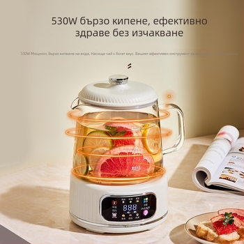 Стъклена пот за здравословен чай XT-K718 | 1–1,5 л | Висококачествено боросиликатно стъкло | 500 W | 220 V