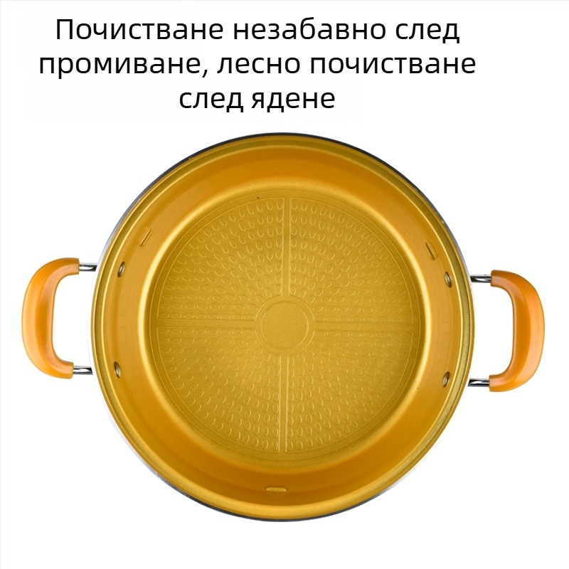 Електрическа тенджера за горещи ястия, мултифункционална, с незалепващо вътрешно покритие, капацитет 4–5 л, 1500 W, алуминиев корпус, подходяща за 3–8 души