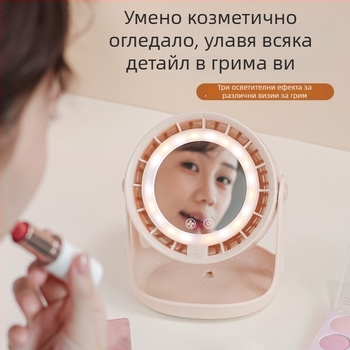 USB настолен вентилатор с нощно осветление, безлопастен турбинен дизайн, вградена батерия 2000–4000 mAh, 5 скорости, тих до 36 dB, безчетков мотор
