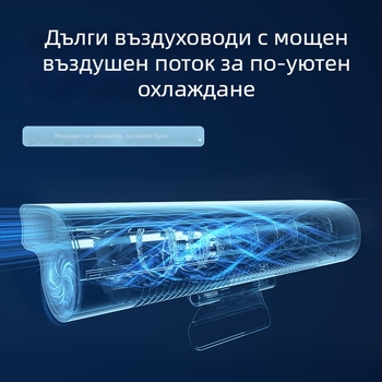 Клип-он безлопатен вентилатор с филтър за въздуха и отрицателни йони, тих до 36 dB, 4 скорости, проводково управление, 5V 5W
