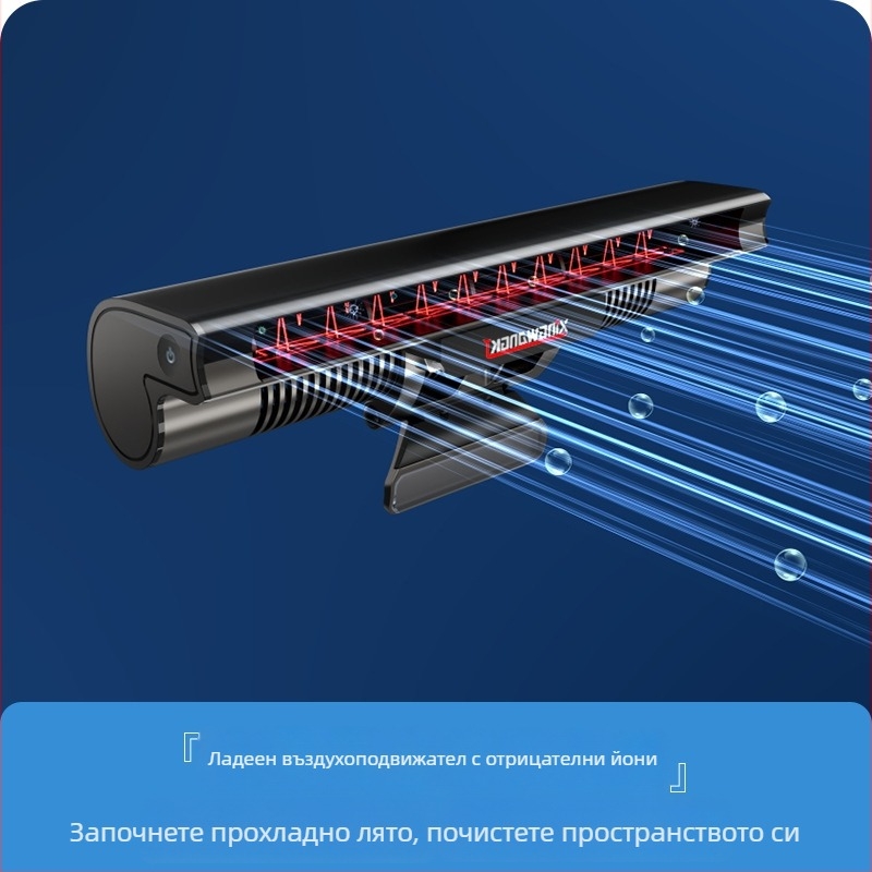 Клип-он безлопатен вентилатор с филтър за въздуха и отрицателни йони, тих до 36 dB, 4 скорости, проводково управление, 5V 5W