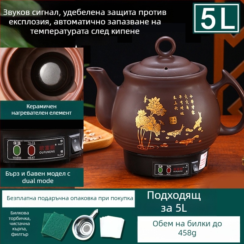 Керамична тенджера за отвара OFN01, 2–3 л, 220V, 450W, термостат KSD, управление с бутони, за 1 човек