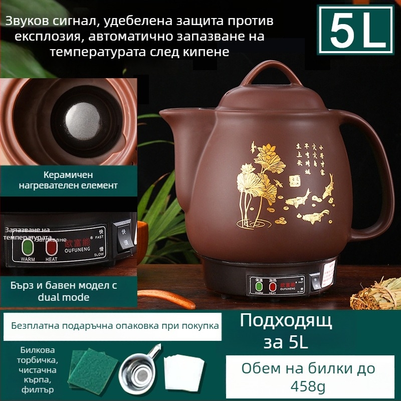 Керамична тенджера за отвара OFN01, 2–3 л, 220V, 450W, термостат KSD, управление с бутони, за 1 човек