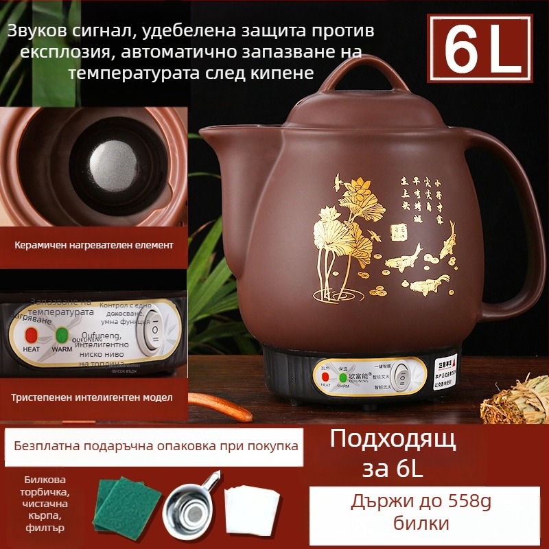 Керамична тенджера за отвара OFN01, 2–3 л, 220V, 450W, термостат KSD, управление с бутони, за 1 човек