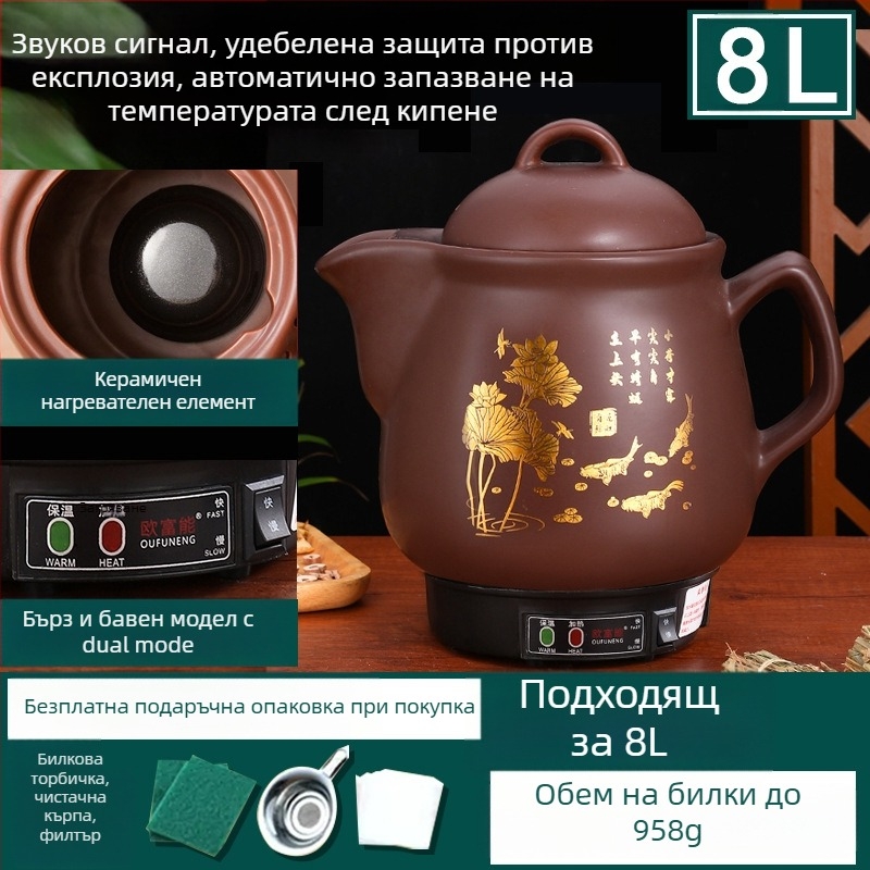 Керамична тенджера за отвара OFN01, 2–3 л, 220V, 450W, термостат KSD, управление с бутони, за 1 човек
