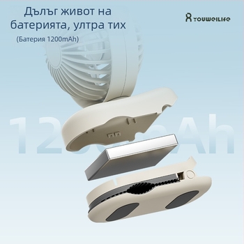 Нов компактен клип-вентилатор: мини преносим вентилатор за открито с USB зареждане, подходящ за дом, общежитие и бюро.