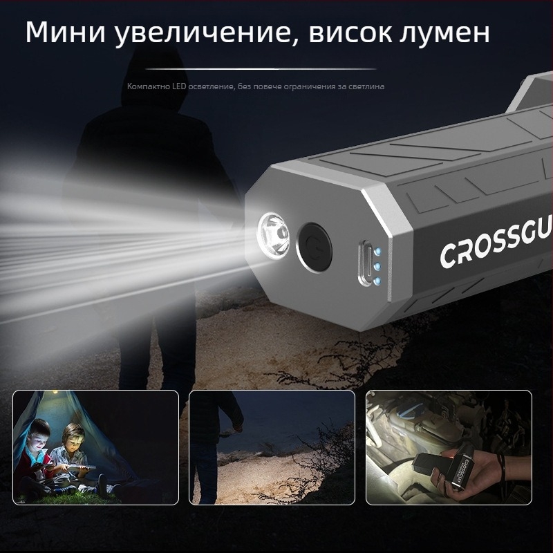 CROSSGUN Портативен безлопатков турбо вентилатор, 120W, 12V, вградена батерия 1000–1200mAh, 4 скорости, вакуум функция