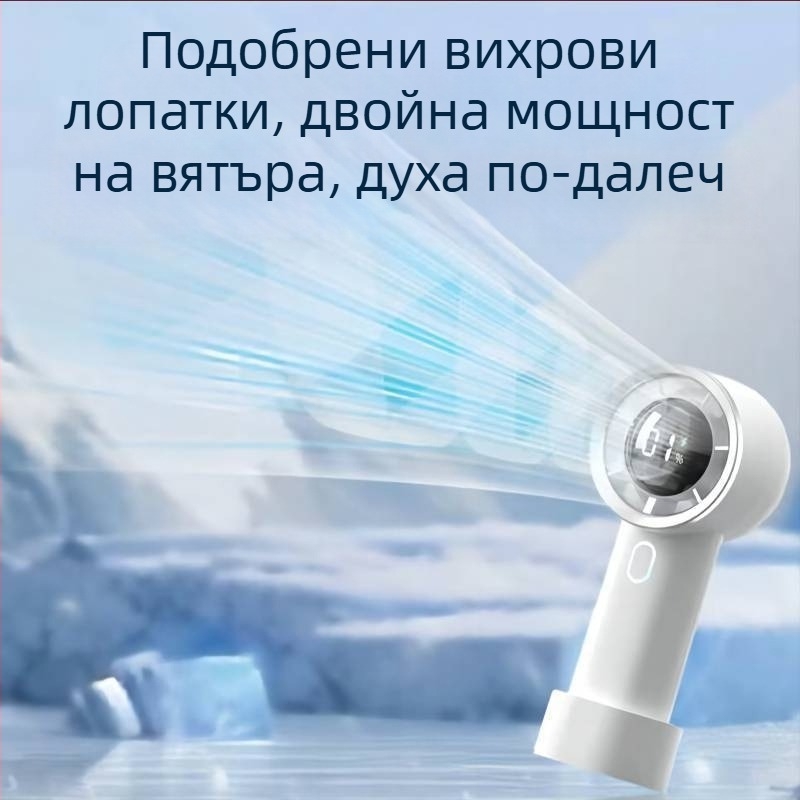 Преносим настолен вентилатор с клипс, USB зареждане, мини размер, вградена батерия 1000–1200 mAh, 5 лопатки, тих двигател без четки