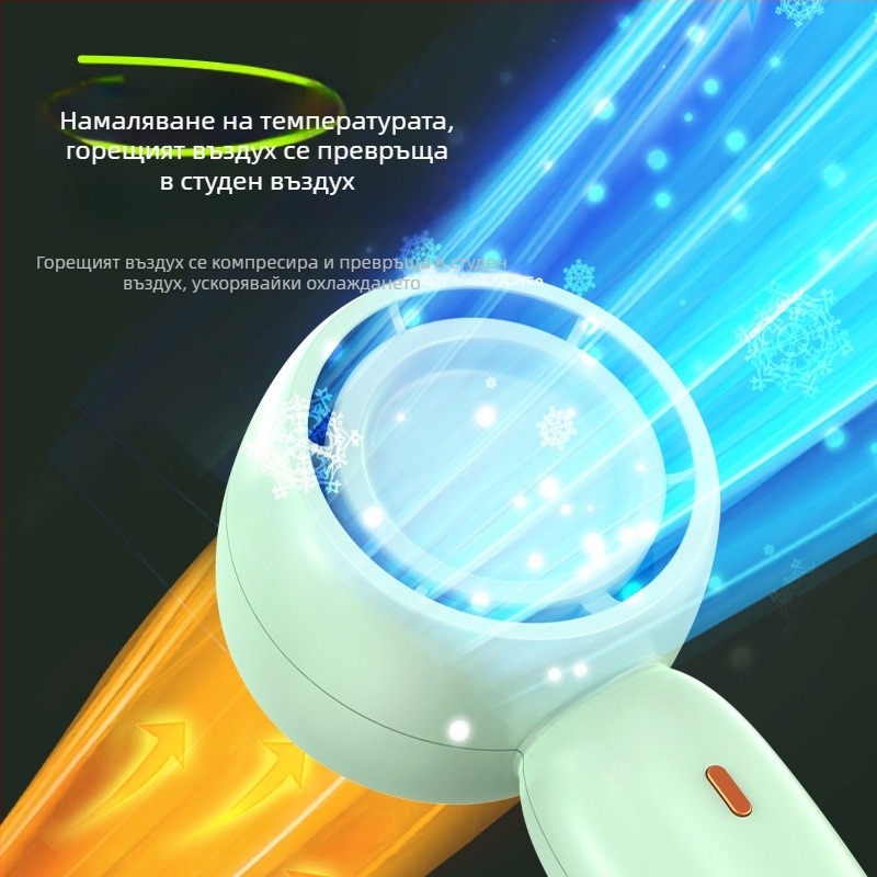 Преносим ръчен мини вентилатор с USB зареждане, безчетков мотор, тихо функциониране