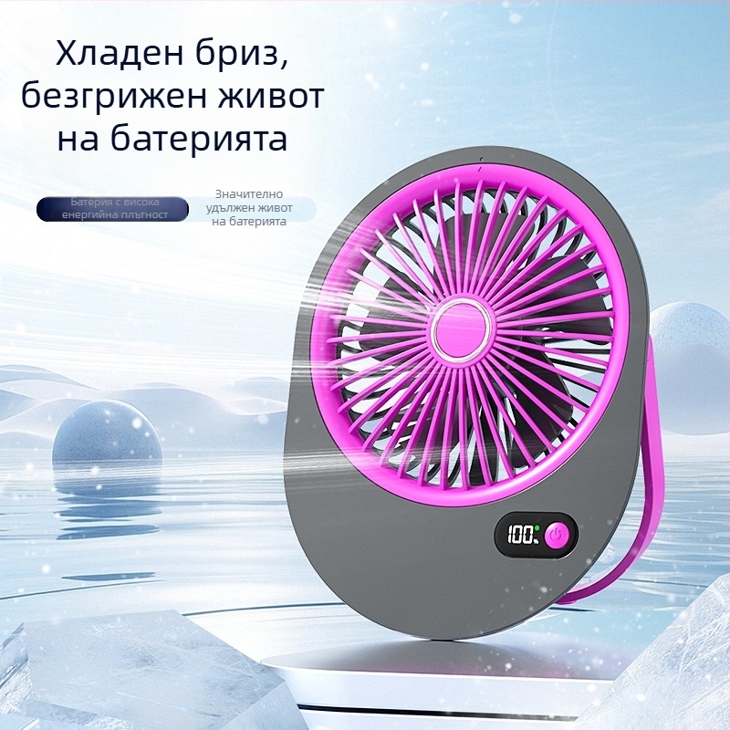 USB презареждаем настолен вентилатор без лопатки, ултра тънък, компактен и преносим за студентски общежития, офис и открити пространства