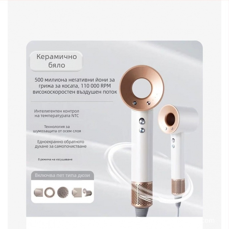 Lefen 1600W сешоар за дома, безчетков мотор, йонизационна функция за грижа за коса, 220V, 4 скорости, тих 60–70 dB, бързо сушене