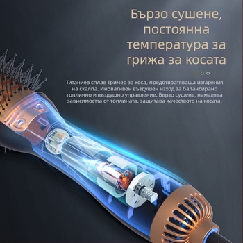 ULELAY 1000W три в едно: сешоар-гребен за коса с керамичен нагревател, 10 степени температура, отрицателна йонна технология, корпус от нейлон и влакна