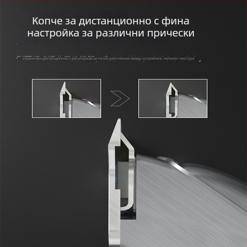 Електрически подстригвач за карвинг и оформяне – AUX-S2, двойно захранване (зареждане/мрежово), стоманена режеща глава, сменяема и миеща се глава