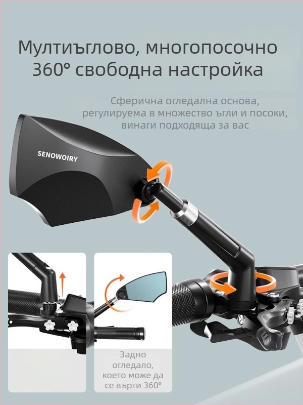 Задно огледало за велосипеди и леки електрически превозни средства — ABS и стъкло, 1 чифт с безплатни инструменти, марка Senowoiry/Tian Rui