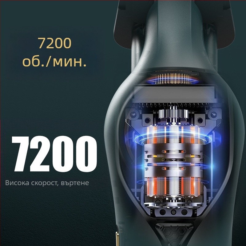 Фризьорски подстригвач с цифров дисплей, презареждаем, с двигател с четки и ножове от неръждаема стомана, вградена батерия