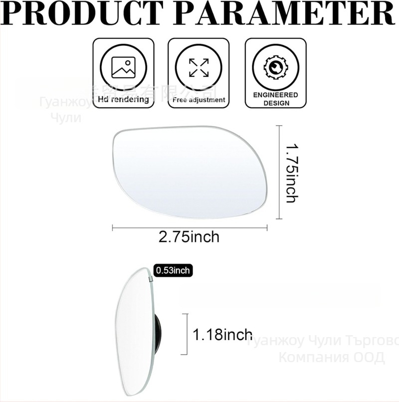 Tree Leaf огледало за обратно виждане, външно огледало за автомобил, 360° панорамен широк ъгъл, стъклена леща с висока резолюция, регулируем ъгъл