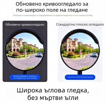 Вътрешно огледало за задно виждане в автомобил, монтаж с вакуумна чашка, широкоъгълно конвексно огледало, антиблясък, за електрически триколик, модел 37H