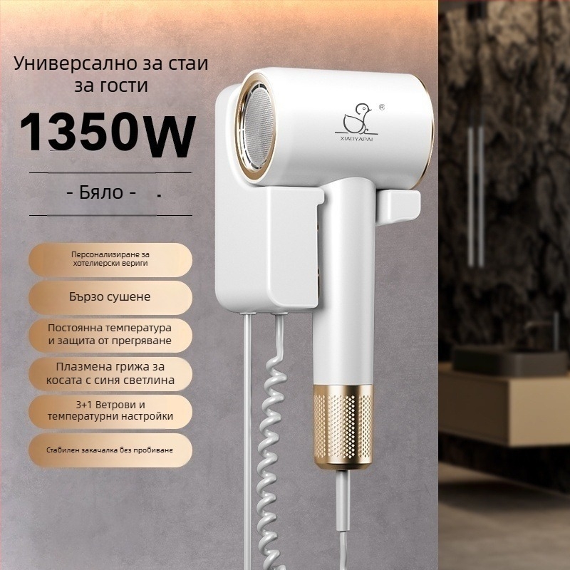 Сешоар за стена – 1000W, 220V, студен/горещ въздух, защита от прегряване