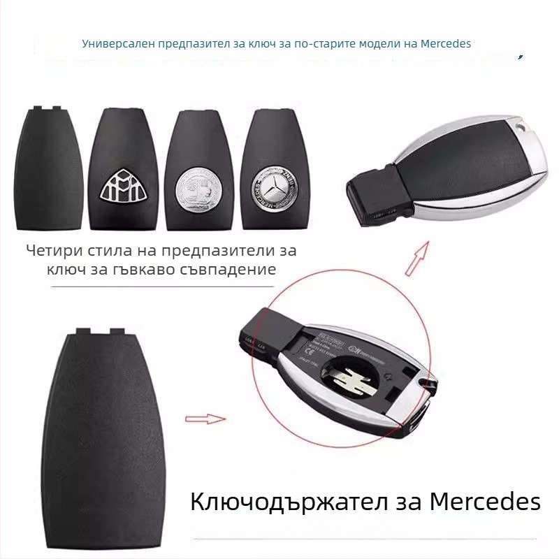 Mercedes-Benz Заден капак за ключ и капачка на батерията, ABS корпус и ABS лезвие на ключа, съвместим с моделите S300/S350/E260/E300/C200/GLK300/ML350/B200, без дистанционно управление, тегло 01