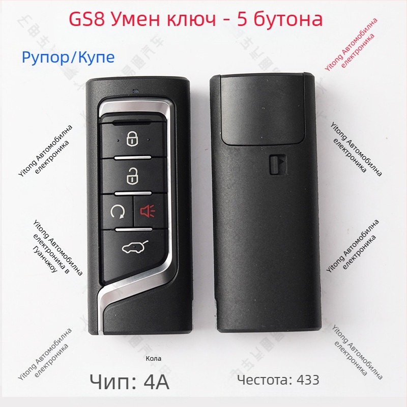 Дистанционен ключ за GAC Trumpchi GS8/GM6/GM8 (YKQ349, YKQ350, YKQ351) – дистанционно управление