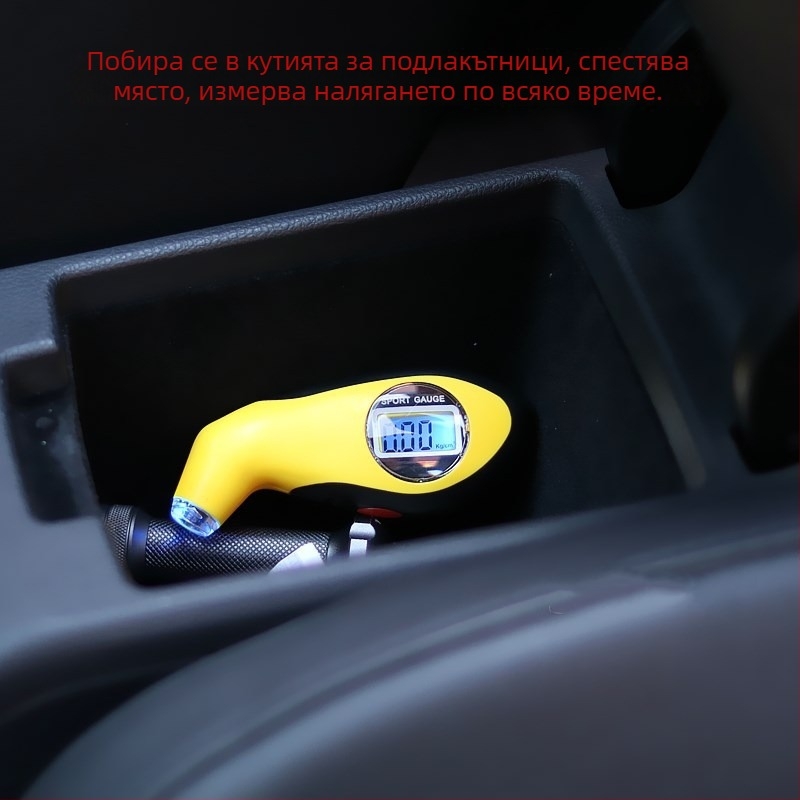 Високоточен цифров манометър за налягане в гумите с LCD дисплей, преносим автомобилен манометр
