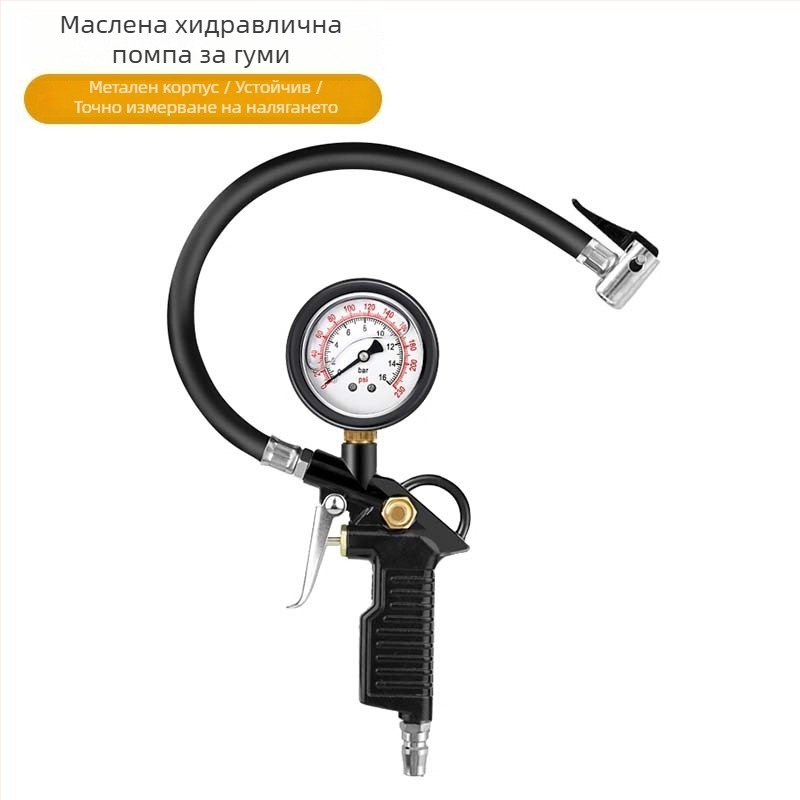 Манометър за налягане в гумите на автомобила - високоточен електронен, цифров дисплей, алуминиев корпус, функция за изпускане