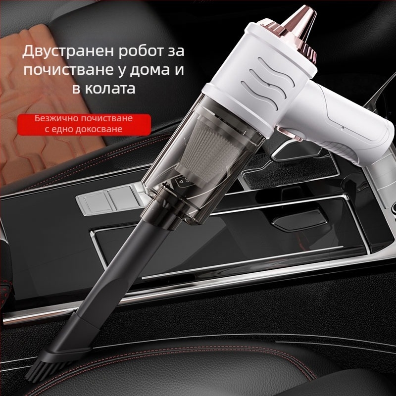Домашна безжична прахосмукачка, ръчна и настолна, мокро и сухо почистване, лека и компактна, засмукване ≥25 kPa, вградена батерия 501–800 mAh, автономия 3–6 ч