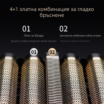 Електрическа самобръсначка за мъже, с 5 ножчета, USB бързо зареждане, водоустойчива за почистване под течаща вода, безчетков мотор, вградена батерия 1600 mAh