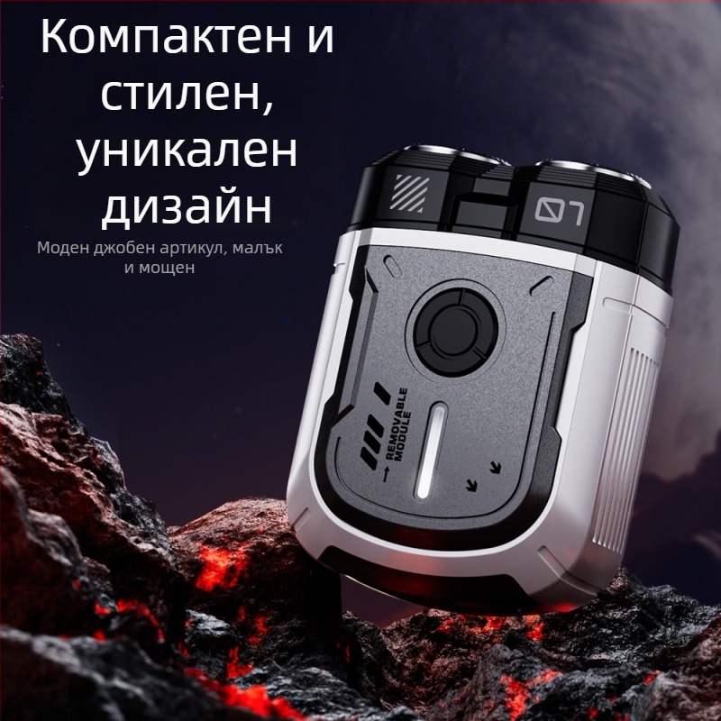 Електрическа самобръсначка за мъже, 2026 нов модел, USB зареждане, мокро/сухо бръснене, ротационна глава с две остриета и плаваща глава