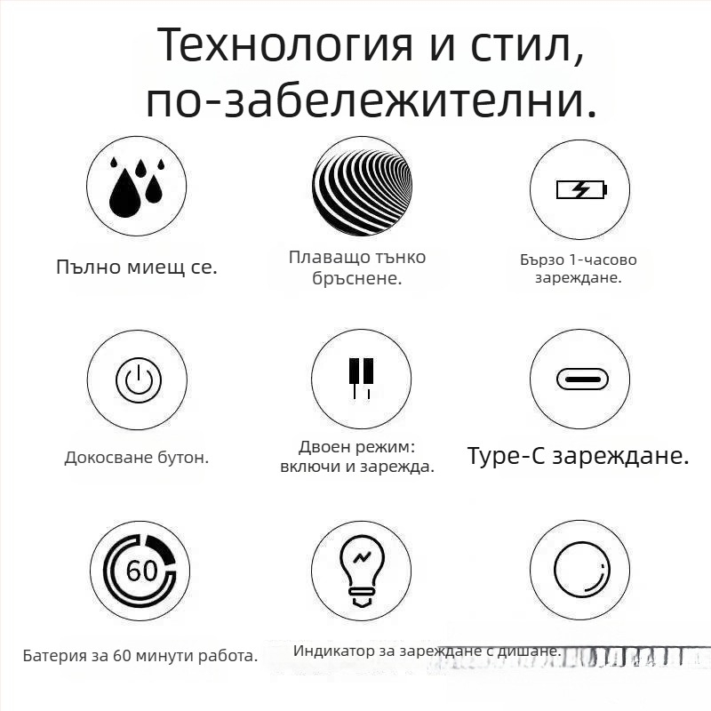 Feike 891 ръчна самобръсначка с въртяща се двойна глава, водоустойчива за цялото тяло, подаръчен комплект