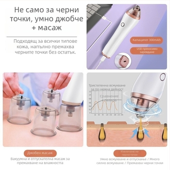 Домашно ултразвуково вакуумно устройство за премахване на черни точки и почистване на лицето, уред за лицево банкиране