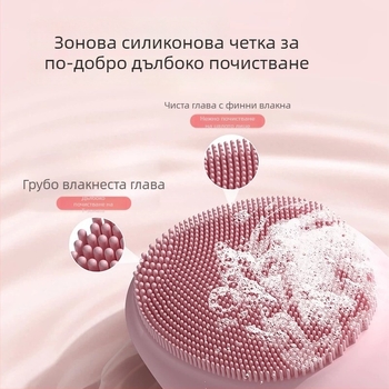 Munxu 2-в-1 електрически уред за почистване на лице със силиконова четка за почистване на пори