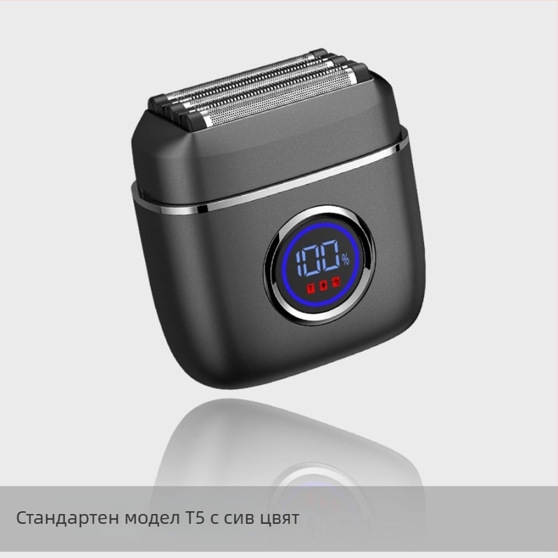Langfu електрическа самобръсначка с 5‑лезна глава, LED дисплей, USB зареждане, мокро/сухо бръснене, вградена батерия 1200–2000 mAh