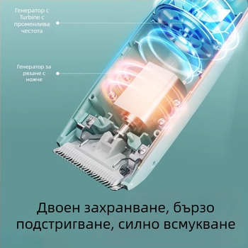 HK988 Презареждаща се бебешка машинка за подстригване с автоматично всмукване