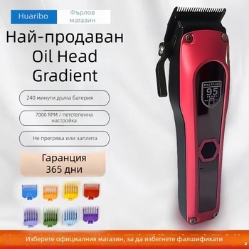 Машинка за подстригване с титиеви ножове, метален корпус, вградена батерия 2000–4000 mAh, време на работа 3–6 ч, четков мотор, отделяема и миеща глава за режещия блок