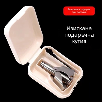Тример за носни косми от неръждаема стомана, ръчен, миещ се изцяло, без батерия