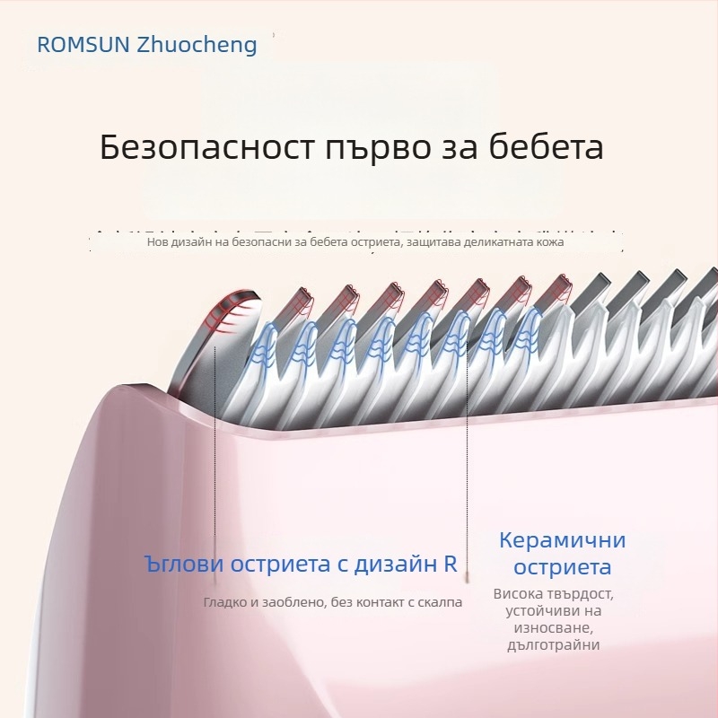 Бебешки подстригвач за коса – безшумен, автоматично всмукване на косата, презареждащ се, 5W, водоустойчив електрически тример