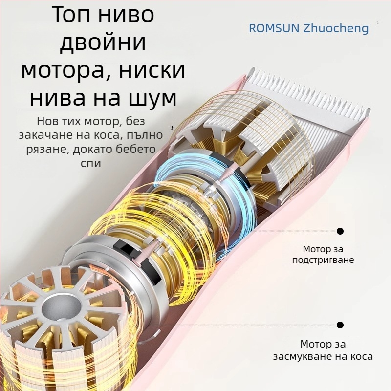 Бебешки подстригвач за коса – безшумен, автоматично всмукване на косата, презареждащ се, 5W, водоустойчив електрически тример