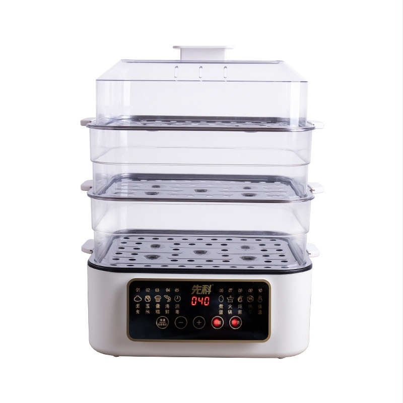 Електрическа пароварка XH-D20, три слоя, капацитет 10 л+, мощност 800W, микрокомпютърно управление