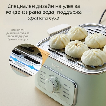 Supor електрическа пароварка с прозрачен съд за пара, голям капацитет, неръждаема стомана, 3 нива, модел ZN23FK930