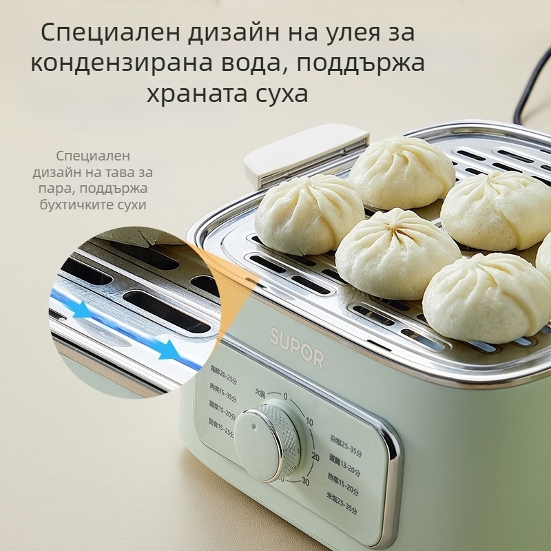 Supor електрическа пароварка с прозрачен съд за пара, голям капацитет, неръждаема стомана, 3 нива, модел ZN23FK930