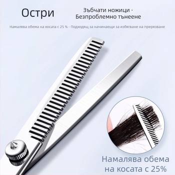 Домашни професионални ножици за подстригване – комплект с разреждащи ножици и ножици за прически за самостоятелно подстригване